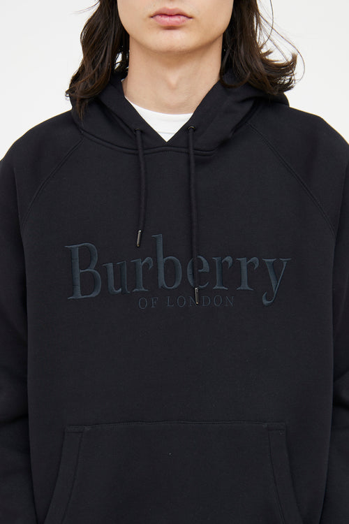 Burberry Black Embroidered Long Sleeve Hoodie