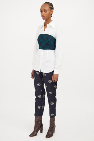 Burberry Navy Logo Slim Pant