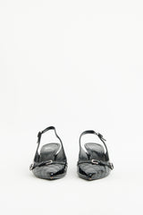 Burberry Black Quilted Patent Kitten Heel