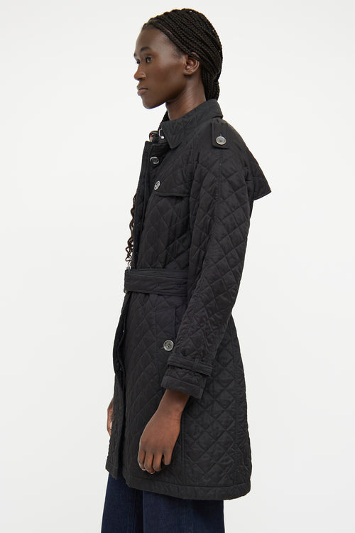 Burberry Black Quilted Long Jacket