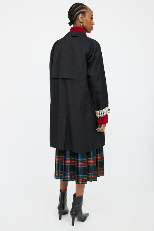 Burberry Black Collar Car Coat