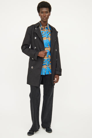 Burberry Black Double Breasted Trench Coat
