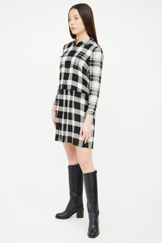 Burberry Black & White Plaid Dress