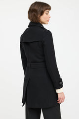 Burberry Wool Double Breasted Trench Coat