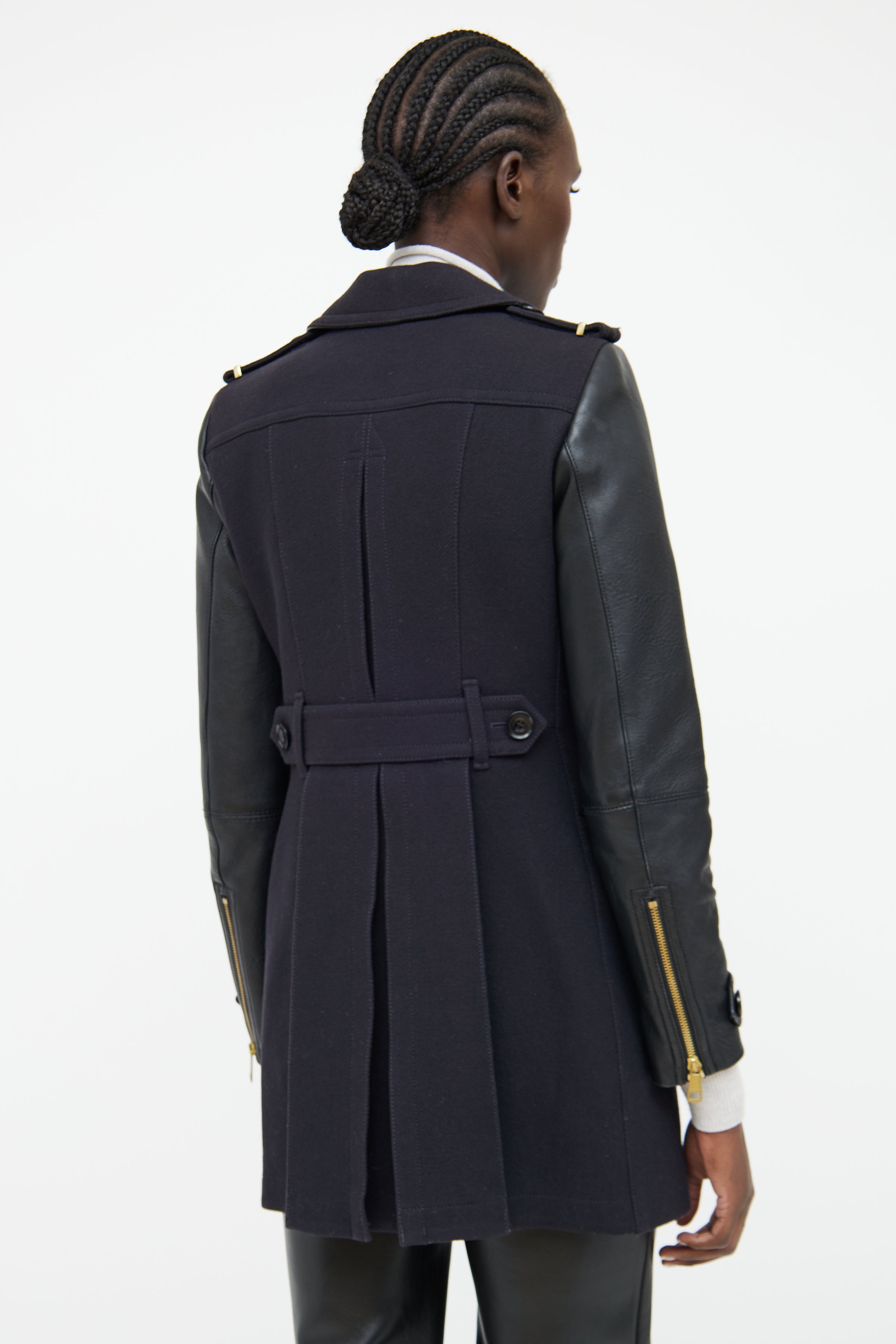 Burberry // Brit Navy Wool & Leather Coat – VSP Consignment