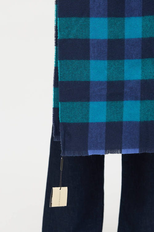 Burberry Merino Wool Carbon Check Scarf