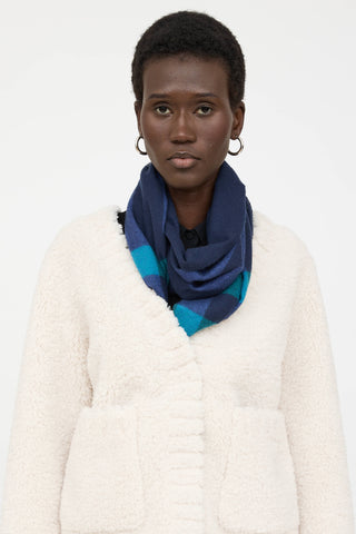 Burberry Merino Wool Carbon Check Scarf