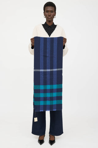 Burberry Merino Wool Carbon Check Scarf