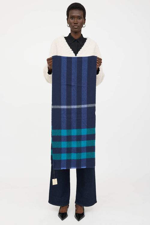 Burberry Merino Wool Carbon Check Scarf