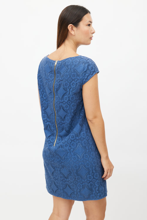 Burberry Blue Lace Mini Dress