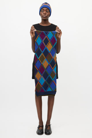 Burberry Blue & Multicolour Geometric Cashmere Co-Ord Set