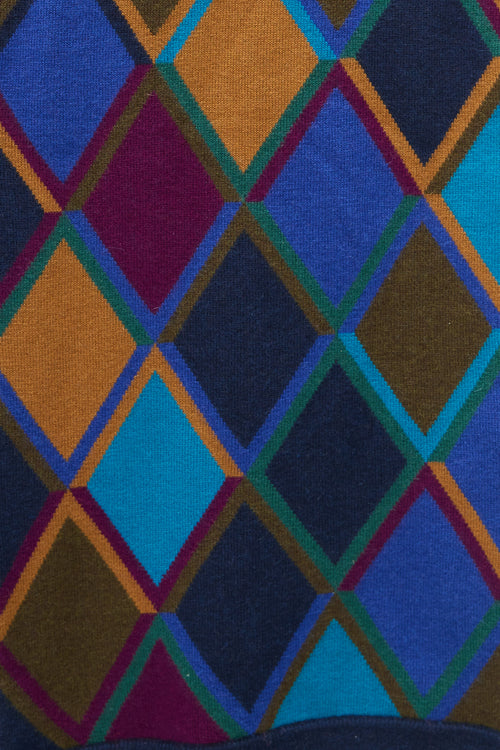 Burberry Blue & Multicolour Geometric Cashmere Co-Ord Set