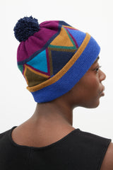 Burberry Blue & Multicolour Geometric Cashmere Co-Ord Set