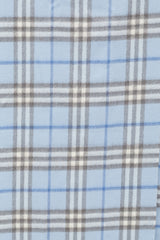 Burberry Blue & White Cashmere Check Scarf
