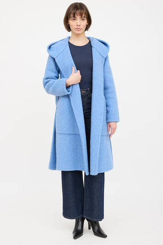 Burberry Wool Hooded Wrap Coat