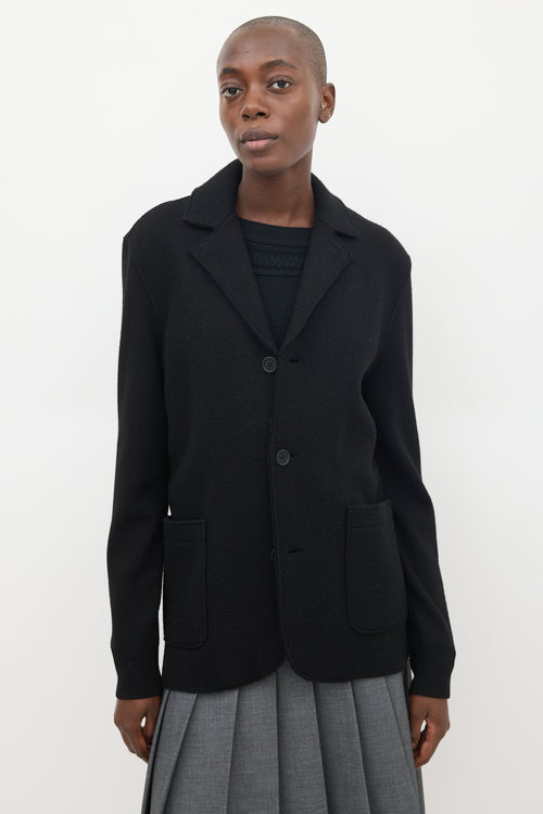 Burberry Brit Black Wool & Ribbed Sleeve Jacket