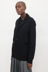 Burberry Brit Black Wool & Ribbed Sleeve Jacket