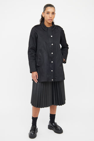 Burberry Black Nylon Lined Coat
