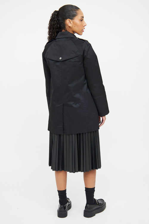 Burberry Black Nylon Lined Coat