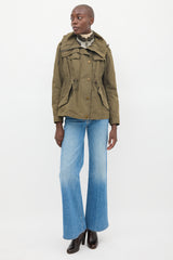 Burberry Brit Green Cotton Modular Hooded Anorak Jacket