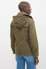 Burberry Brit Green Cotton Modular Hooded Anorak Jacket