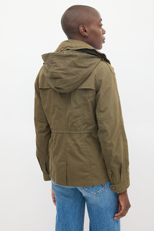 Burberry Brit Green Cotton Modular Hooded Anorak Jacket