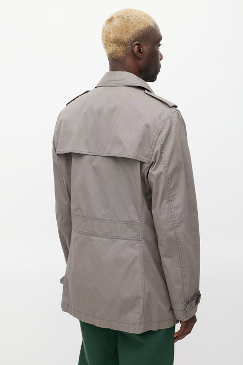 Burberry Brit Grey Cotton Trench Coat