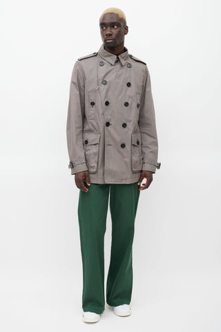 Burberry Brit Grey Cotton Trench Coat