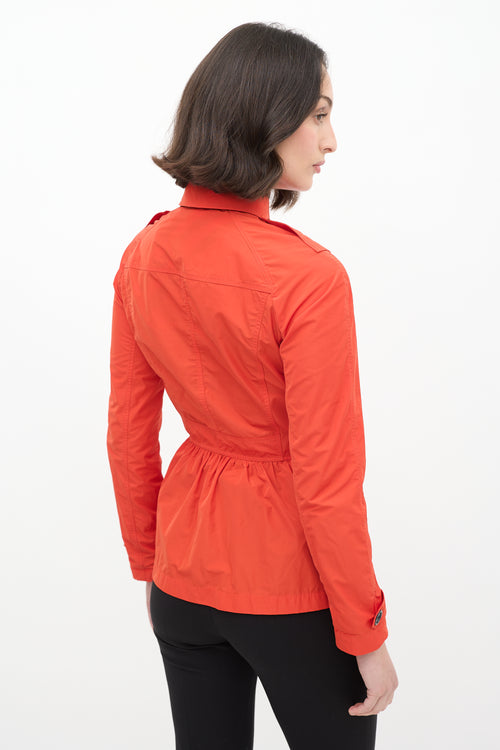 Burberry Brit Orange Nylon Peplum Jacket