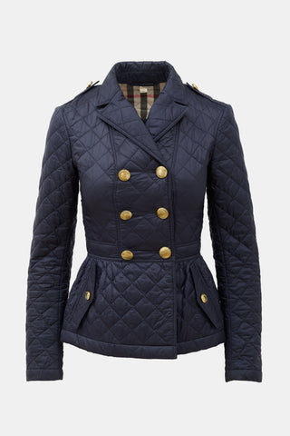 Burberry Brit Quilted Double Breasted Jacket