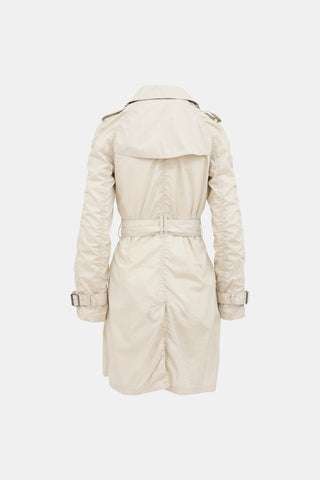 Burberry Brit Ruched Zip Trench Coat