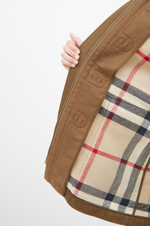 Burberry Beige & Black Wool Duffle Coat