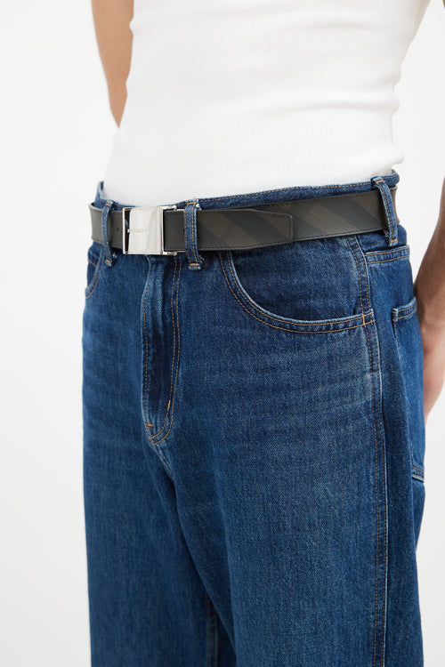 Burberry Brown & Black Reversible Check Belt