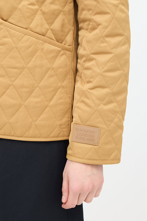 Burberry Brown Corduroy Collar Quilted Jacket