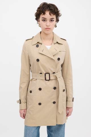 Burberry Brown Cotton Kensington Medium Trench Coat