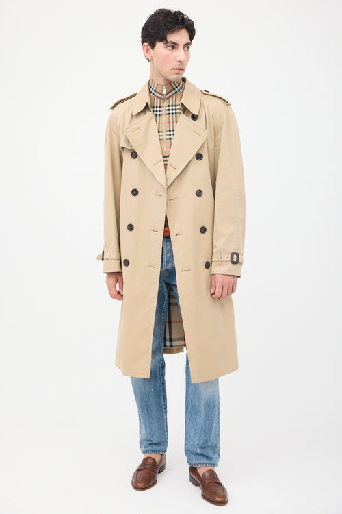 Burberry Brown Double Breasted Belted Trench Coat