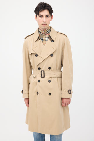 Burberry Brown Double Breasted Belted Trench Coat