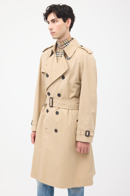 Burberry Brown Double Breasted Belted Trench Coat