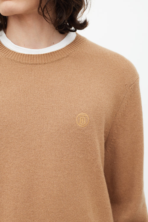Burberry Brown Embroidered Logo Sweater Sweater