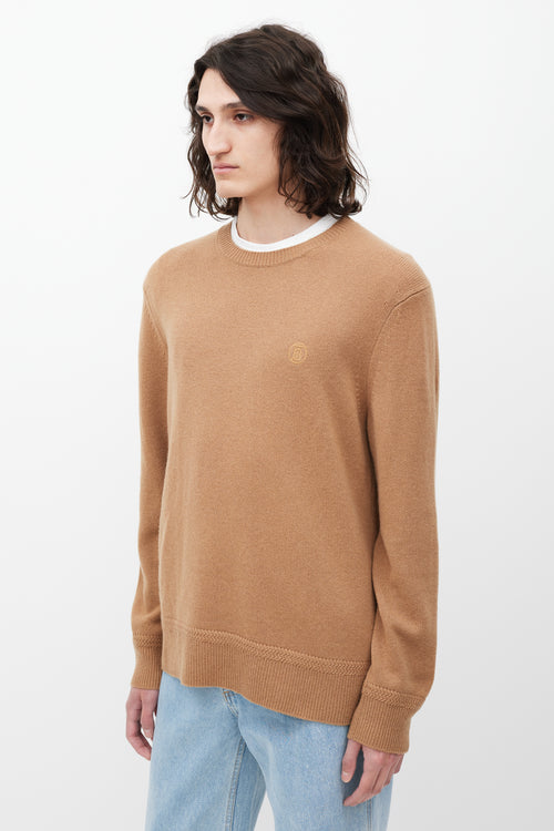 Burberry Brown Embroidered Logo Sweater Sweater