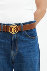 Burberry Brown Leather Logo Belt