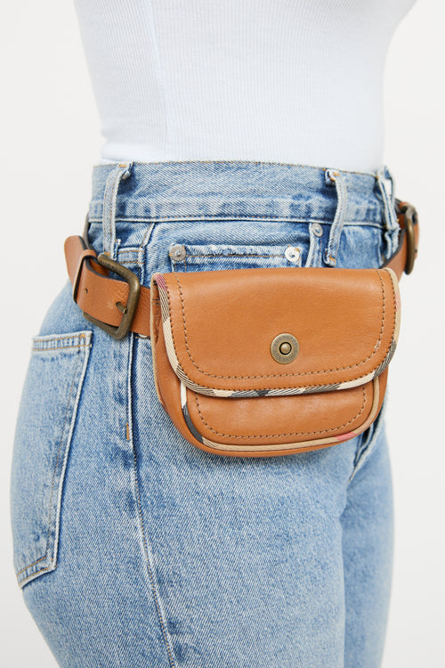 Burberry Brown Leather Vintage Belt Bag