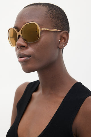 Burberry Gold B4126 Circular Sunglasses