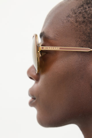 Burberry Gold B4126 Circular Sunglasses