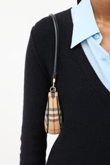 Burberry Brown & Multi Canvas Nova Check Olympia Pouch Bag