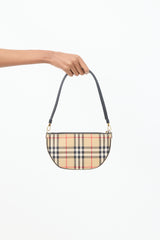 Burberry Brown & Multi Canvas Nova Check Olympia Pouch Bag