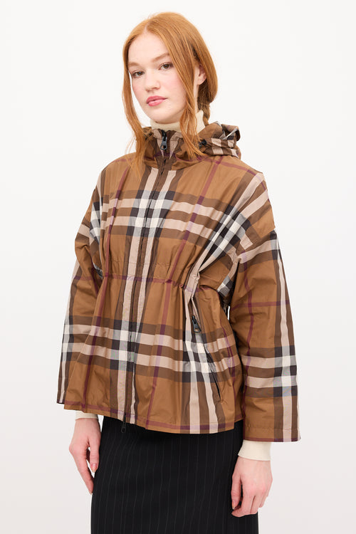 Burberry Brown & Multi Nova Check Anorak Jacket