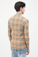 Burberry Brown & Multi Nova Check Half Zip Top