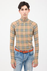 Burberry Brown & Multi Nova Check Half Zip Top