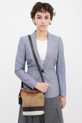 Burberry Brown & Multi Canvas Nova Check Mini Ashby Bucket Bag